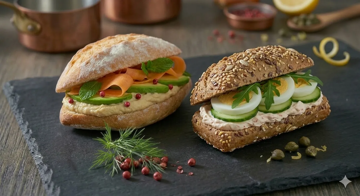 Mini Sandwichs (Houmous/Cream Cheese) 16 pcs