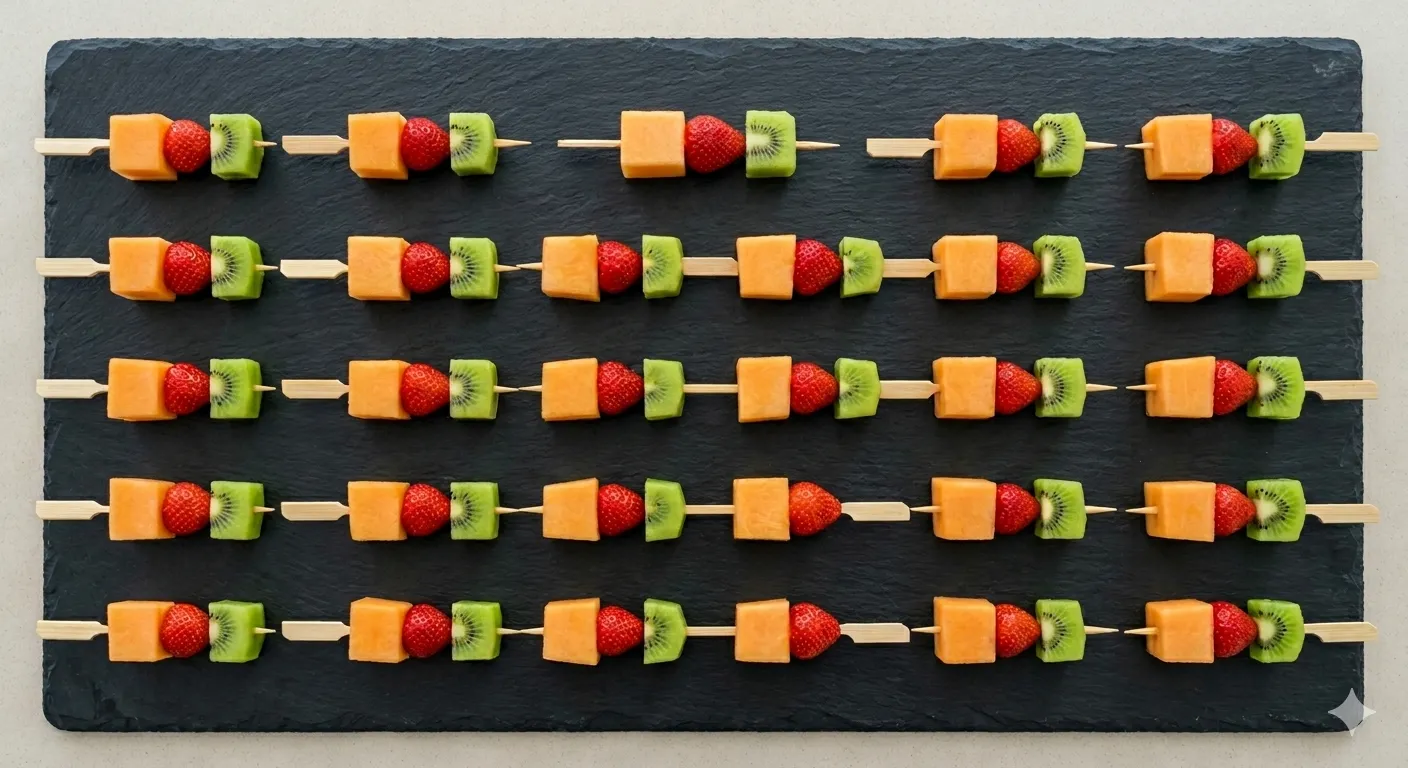Plateau de Brochettes 3 fruits  30 pièces