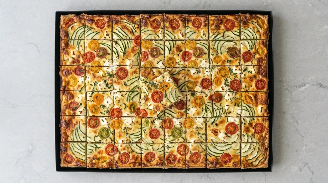 Plateau de Tartes fines salées Courgettes, tomates, fêta 48 pcs