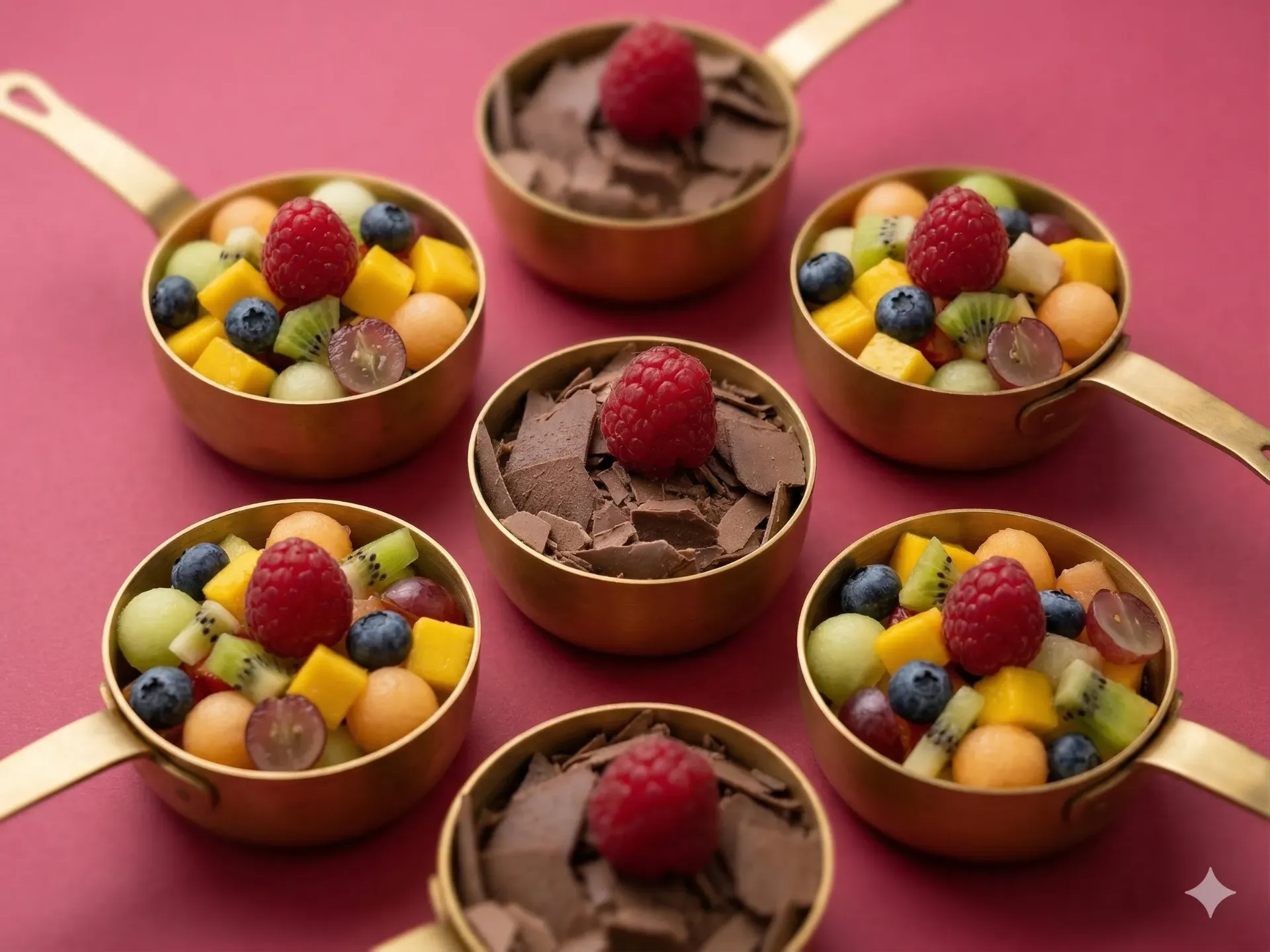 Plateaux de verrines sucrés Mousse au Chocolat/Salades de Fruits 20 pcs